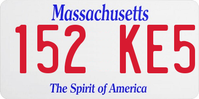 MA license plate 152KE5