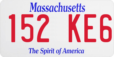 MA license plate 152KE6