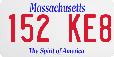 MA license plate 152KE8