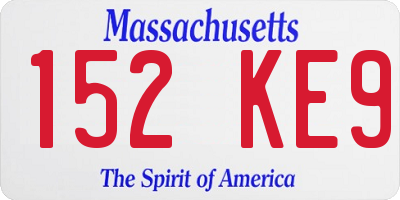 MA license plate 152KE9