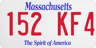 MA license plate 152KF4