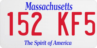 MA license plate 152KF5