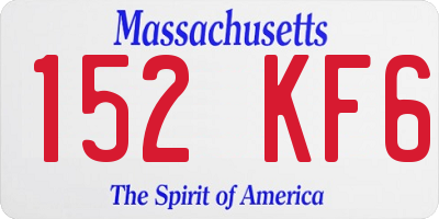 MA license plate 152KF6