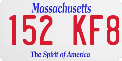 MA license plate 152KF8
