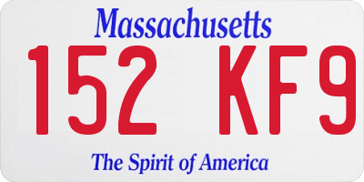 MA license plate 152KF9