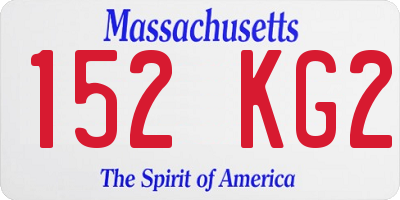 MA license plate 152KG2