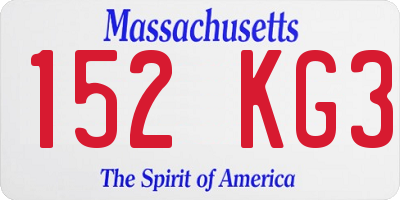MA license plate 152KG3