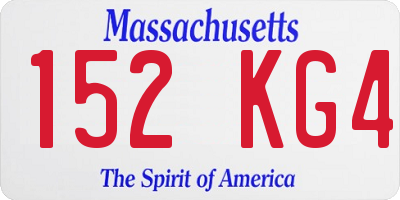MA license plate 152KG4