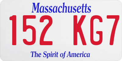 MA license plate 152KG7