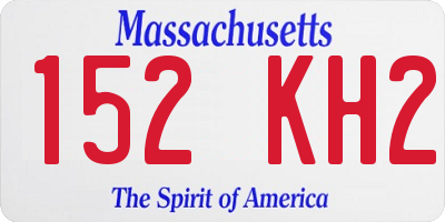 MA license plate 152KH2