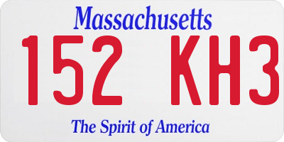 MA license plate 152KH3