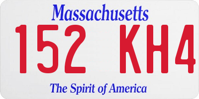 MA license plate 152KH4