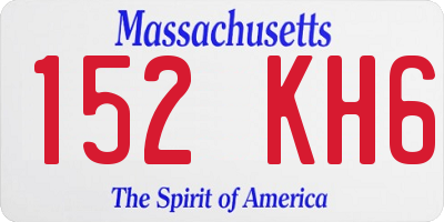 MA license plate 152KH6