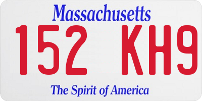 MA license plate 152KH9