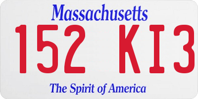 MA license plate 152KI3