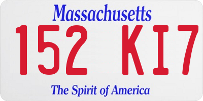 MA license plate 152KI7