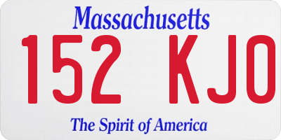 MA license plate 152KJ0