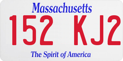 MA license plate 152KJ2