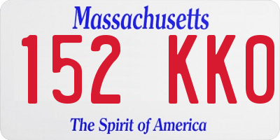 MA license plate 152KK0