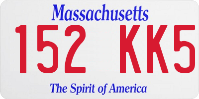 MA license plate 152KK5