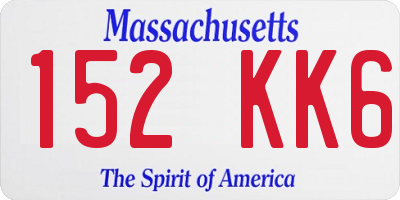 MA license plate 152KK6