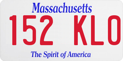 MA license plate 152KL0