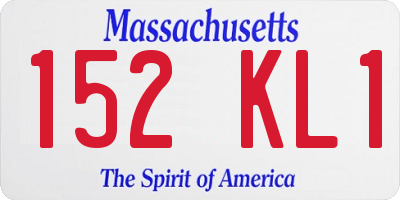 MA license plate 152KL1