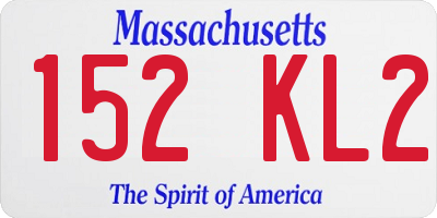 MA license plate 152KL2