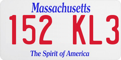 MA license plate 152KL3