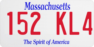 MA license plate 152KL4