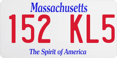 MA license plate 152KL5