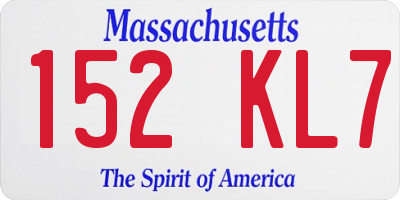 MA license plate 152KL7