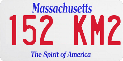 MA license plate 152KM2