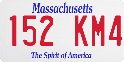 MA license plate 152KM4