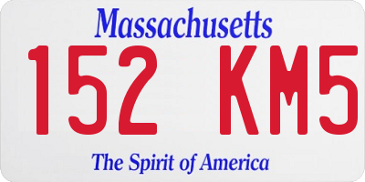 MA license plate 152KM5