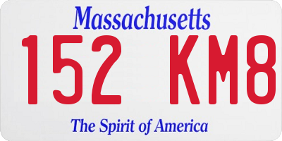 MA license plate 152KM8