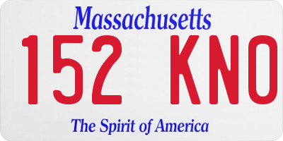 MA license plate 152KN0