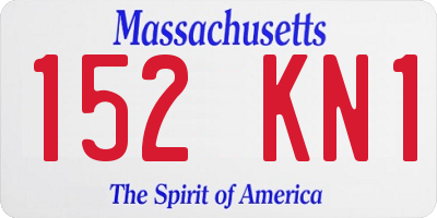 MA license plate 152KN1