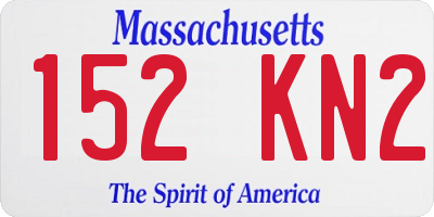 MA license plate 152KN2