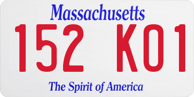 MA license plate 152KO1