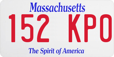 MA license plate 152KP0
