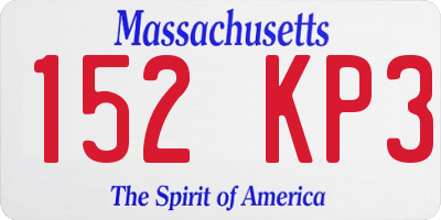 MA license plate 152KP3