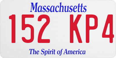MA license plate 152KP4