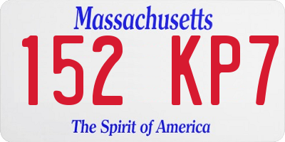 MA license plate 152KP7