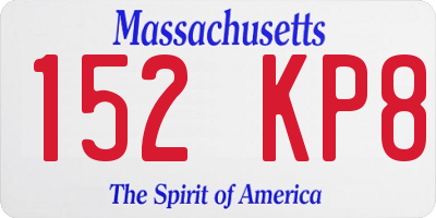 MA license plate 152KP8