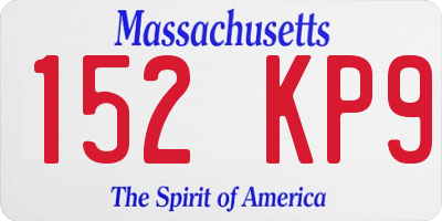 MA license plate 152KP9