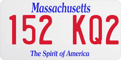 MA license plate 152KQ2
