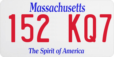 MA license plate 152KQ7