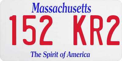 MA license plate 152KR2
