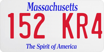 MA license plate 152KR4